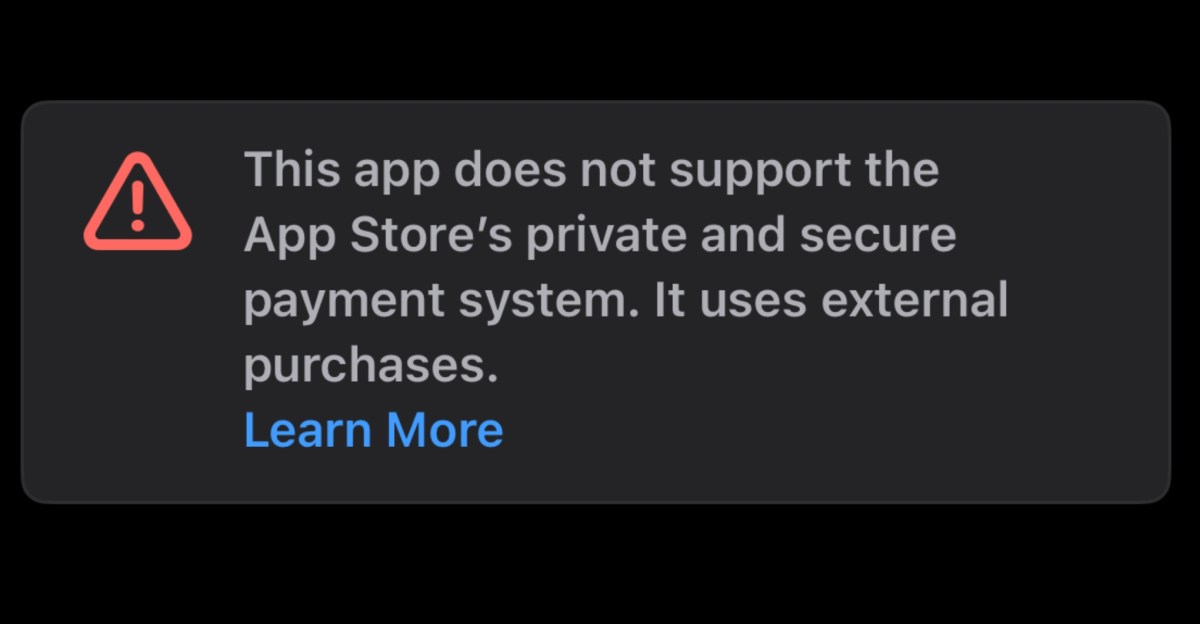 Apple попереджає про ризики використання додатків в ЄС, які не приймають оплату через App Store