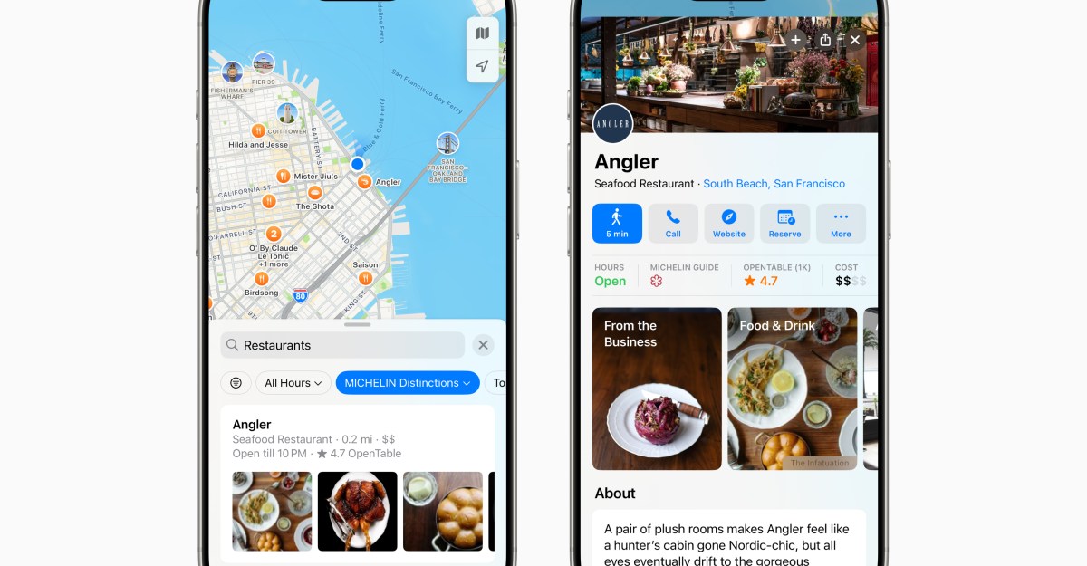 Apple Maps відображатиме рекомендації від Michelin і The Infatuation