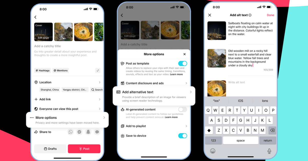 TikTok застосовує штучний інтелект для створення альтернативного тексту до зображень