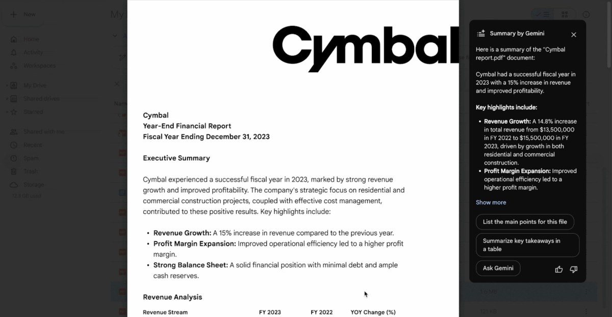 Штучний інтелект Gemini від Google підсумує PDF-файли при їх відкритті