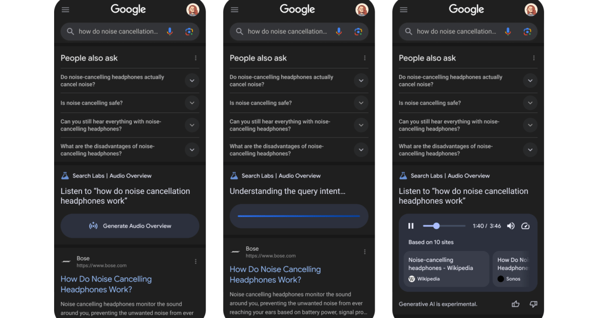 Тест компанії Google перетворює результати пошуку на подкаст, згенерований штучним інтелектом