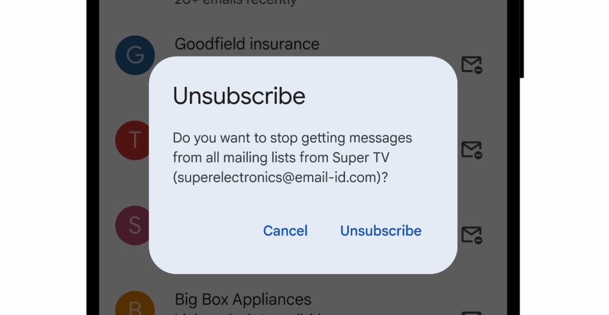 Нова вкладка Gmail створена для відписки від розсилок