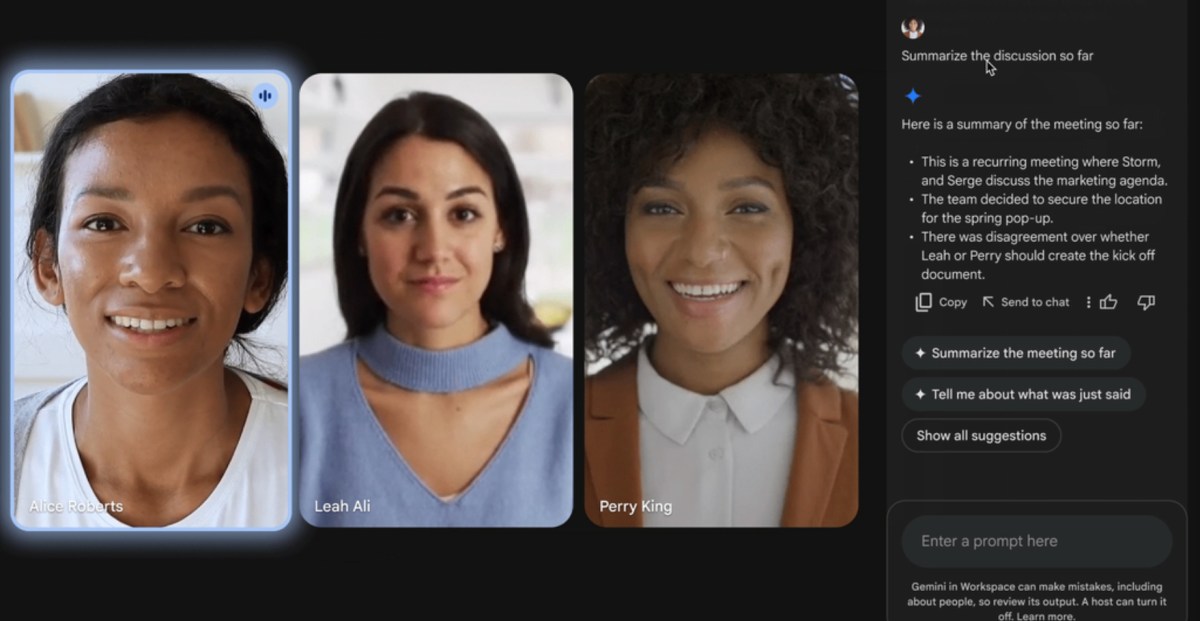 Ask Gemini: AI розповість, що ти пропустив під час зустрічі в Google Meet
