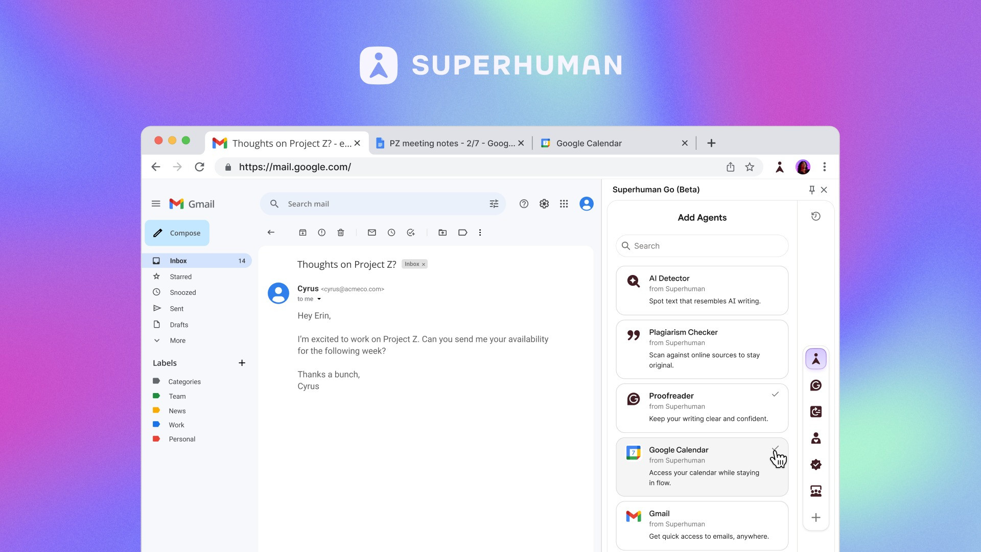Grammarly перетворюється на Superhuman: Новий етап у світі продуктивності